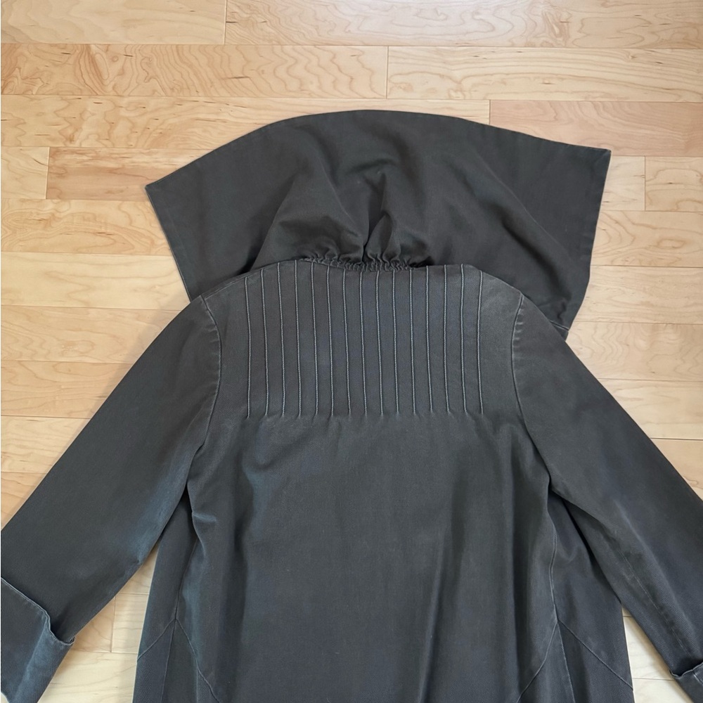 Dries Van Noten Olive Green Open Front Trench Coat - Picture 4 of 6